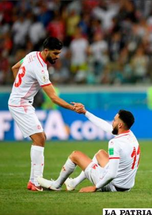 Ferjani Sassi y Dylan Bronn tras finalizar el partido /as.com