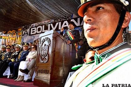El Presidente Evo Morales rindió el domingo su homenaje a la Policía Boliviana /ABI