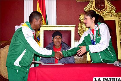 Basco, Fernández y Rodríguez, deportistas orureños que lograron medallas en los Odesur
