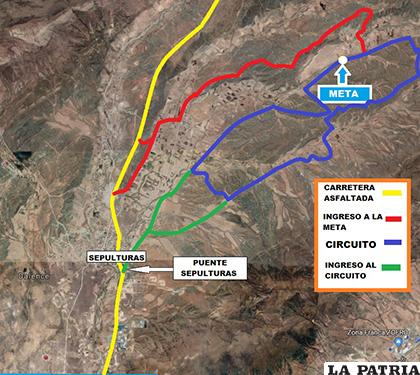 Rutas de acceso al circuito de Irumita durante la competencia /Cortesía AADO
