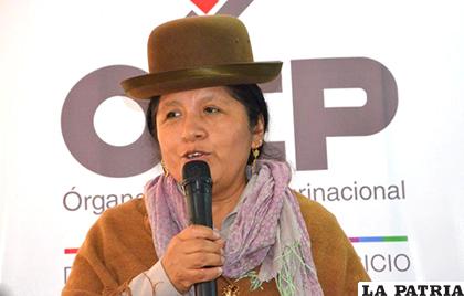 María Eugenia Choque, presidente del Tribunal Supremo Electoral (TSE) /OEP.ORG.BO