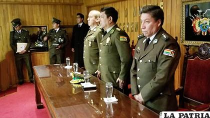 Acto de posesión del Subcomandante y del Inspector general /Policía Boliviana
