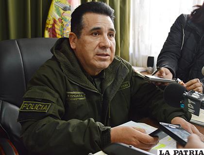 El director de la Felcc, coronel Manuel Vergara informó acerca del hecho /LA PATRIA