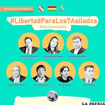 Estas siete exautoridades y funcionarios están asilados desde hace aproximadamente siete meses /TWITTER