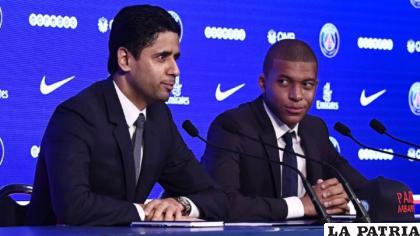 El presidente del PSG Nasser Al-Khelaïfi aseguró que Mbappé no se va /as.com