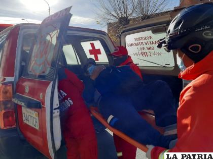 Trasladaron al herido al centro hospitalario para su diagnóstico /LA PATRIA