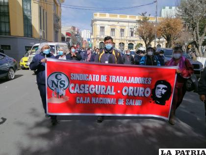 La marcha finalizó en la Plaza 10 de Febrero /LA PATRIA 