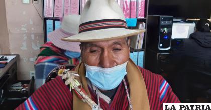 Nicasio Huanca pidió a las autoridades dar solución al conflicto que data de hace varios años /LA PATRIA