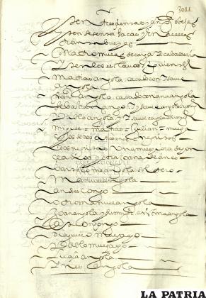 La lista de esclavos africanos del niño Oquendo en 1628