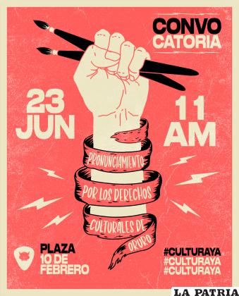 Afiche de la convocatoria para el pronunciamiento artístico /RR.SS. 