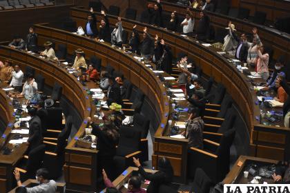 Momento de la votación en la interpelación del ministro de Gobierno /APG