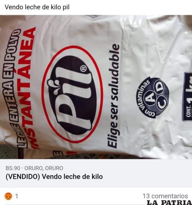 Ofertan la leche en diversos grupos de Facebook /CAPTURA
