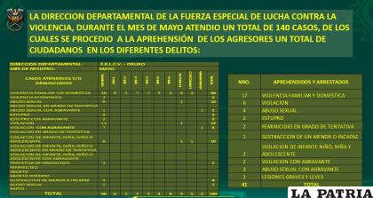 Sobresalen las denuncias por violencia familiar con un total de 84 /LA PATRIA
