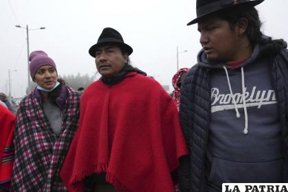 El líder indígena Leonidas Iza /AP Foto/Dolores Ochoa