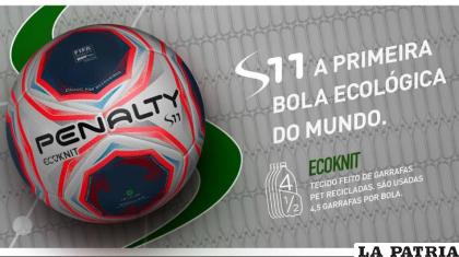 S11 Ecoknit, el balón ecológico que será utilizado en los campeonatos del fútbol boliviano /RR.SS.