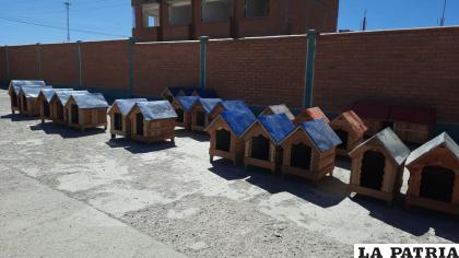 Casitas elaboradas por alumnos de Ciencias Policiales de Caracollo /GENTILEZA