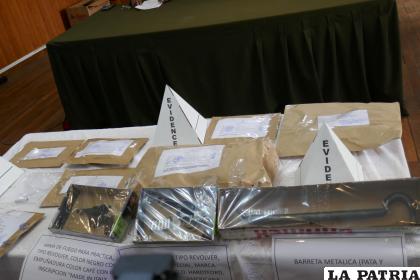 Armas y herramientas para delinquir utilizadas por los delincuentes /LA PATRIA