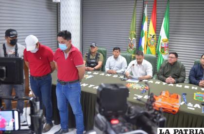 Se presume que existen más implicados que los dos presentados /Ministerio de Gobierno