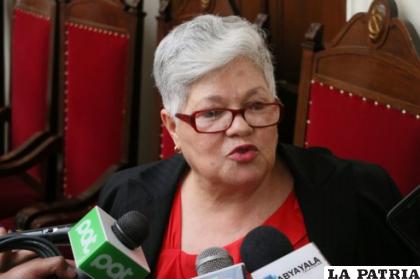 La senadora por Comunidad Ciudadana (CC), Silvia Salame ante medios de comunicación / RR.SS.