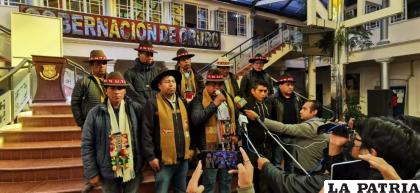Representantes de la Federación Sindical ?nica de Trabajadores Campesinos de Oruro (Fsutco) /LA PATRIA