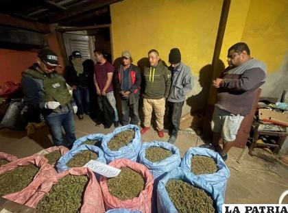 Cinco personas fueron aprehendidas /MINISTERIO DE GOBIERNO
