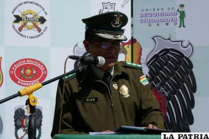 Comandante departamental de Policía, coronel Ríos /LA PATRIA