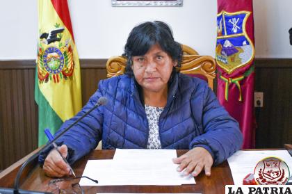 Presidente del Concejo Municipal, Sara Olivera /CMO