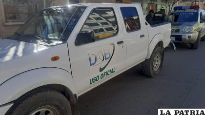 El vehículo de la Aduana que sufrió el accidente /CORTESÍA
