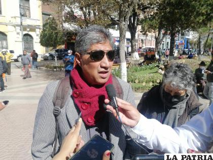 Presidente de la Asamblea Permanente de Derechos Humanos de Oruro, Jorge Castillo /LA PATRIA