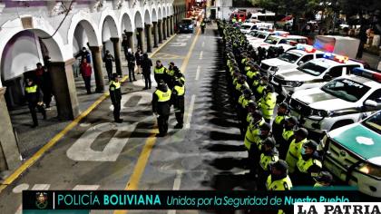 Los controles se registraron en la capital orureña 
/Comando de Policía