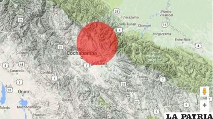 Sismo de 3.3 grados en Chapare /www.osc.org.bo