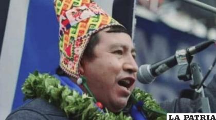 El ejecutivo de la Confederación Sindical ?nica de Trabajadores Campesinos de Bolivia (Csutcb), Eber Rojas /Archivo Internet
