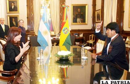 La presidenta argentina recibió a Morales