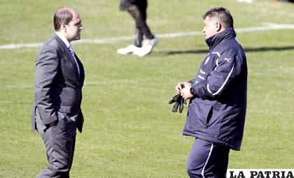 Sergio Jadue titular de la ANFP junto al entrenador Claudio Borghi