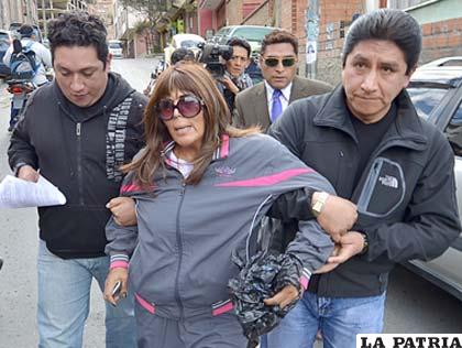 Jueza Prado en el momento de su detención, está acusada de corrupción