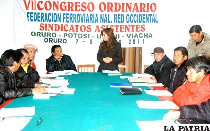 Congreso de los ferroviarios se realizó en Oruro