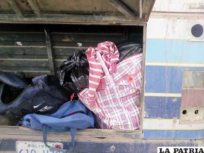 Bolsa donde encontraron la cocaína