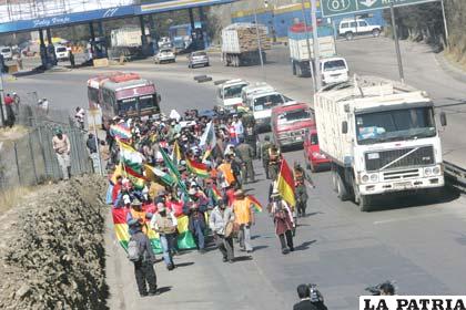 Indígenas del Tipnis nuevamente marcharon desde El Alto (Foto APG)