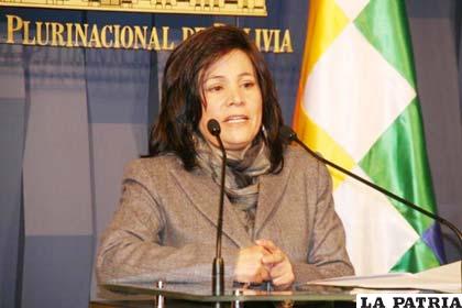 Ministra de Comunicación, Amanda Dávila. lostiempos.com