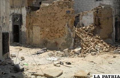 Edificios destruidos de la zona de Midan, en Damasco, Siria, según la agencia SANA, tras los enfrentamientos contra grupos rebeldes y el ejército sirio. EFE
