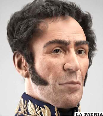 Imagen digitalizada de Bolívar según tomografías hechas a su cráneo tras su más reciente exhumación. (Foto: Agencia Venezolana de Noticias)