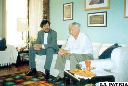 Jorge Ruíz (derecha), con Juan Manuel Fajardo (izquierda), autor de la presente nota de homenaje