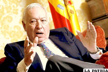 El canciller de España, José Manuel García-Margallo, señaló que su país no tiene que pedir ninguna disculpa a Bolivia