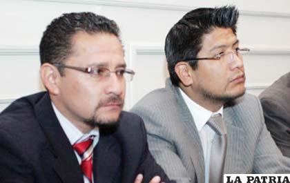 Fernando Rivera y Denis Rodas, exabogados del Ministerio de Gobierno