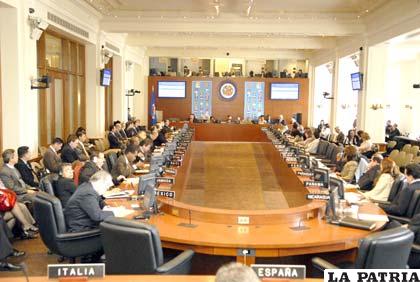 Reunión de la OEA realizada el martes
