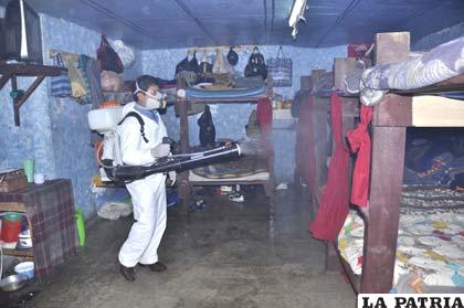 Desinfección en la “escuelita” en el Penal de San Pedro
