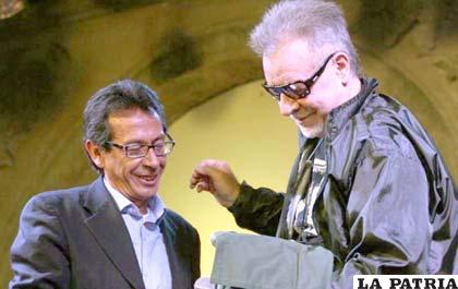 Pablo Groux y el argentino León Gieco