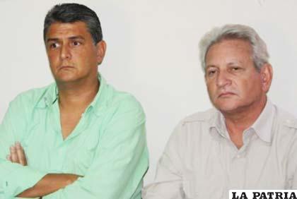 Ernesto Suárez y Rubén Costas, sentando denuncia en la Fiscalía General contra autoridades de Gobierno