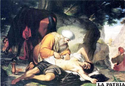 Pintura que hace referencia a la parábola del buen samaritano