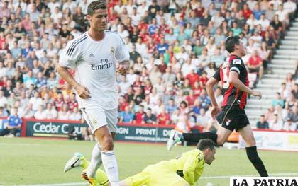 Cristiano Ronaldo, luego de anotar su gol